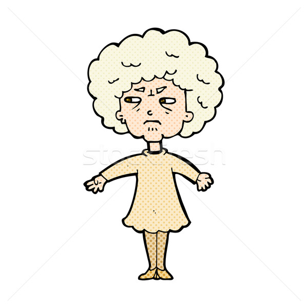 comic cartoon bitter old woman Stock photo © lineartestpilot