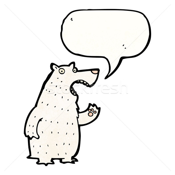 Cartoon ours polaire bulle parler rétro dessin [[stock_photo]] © lineartestpilot