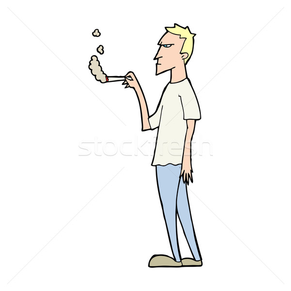 Karikatür rahatsız sigara tiryakisi dizayn sanat Retro Stok fotoğraf © lineartestpilot