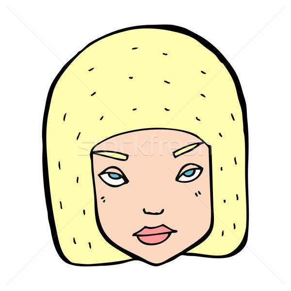 Stock photo: cartoon annoyed female face