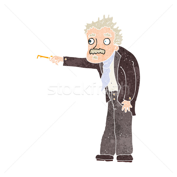 cartoon man trembling with key unlocking Stock photo © lineartestpilot