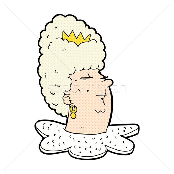 Cômico desenho animado rainha cabeça retro Foto stock © lineartestpilot