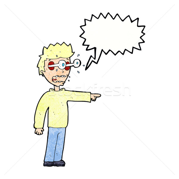 Stock photo: cartoon man with popping out eyes with speech bubble