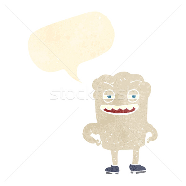 Stock photo: cartoon happy tooth with speech bubble