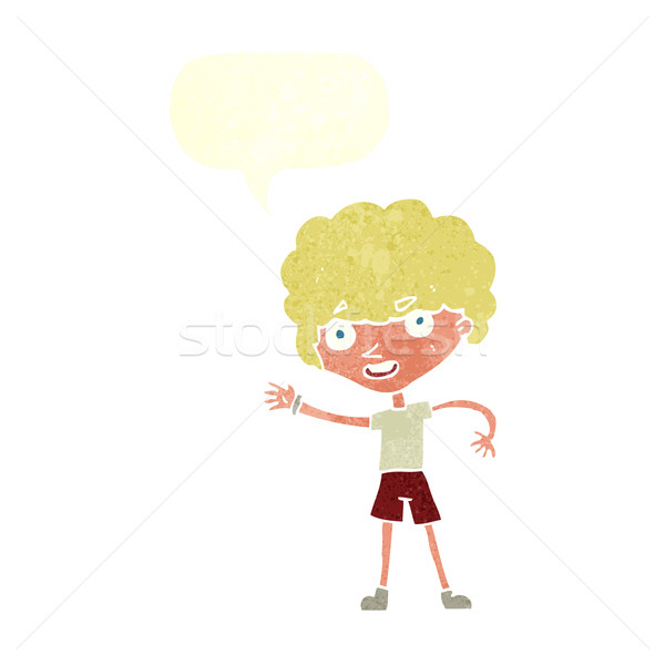 Cartoon человек речи пузырь стороны человека Сток-фото © lineartestpilot
