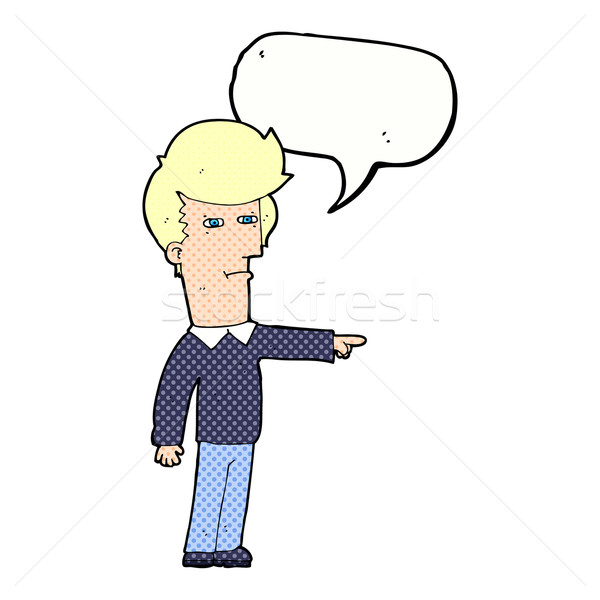 cartoon man blaming with speech bubble Stock photo © lineartestpilot