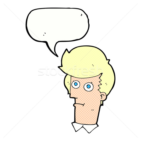 cartoon staring face with speech bubble Stock photo © lineartestpilot