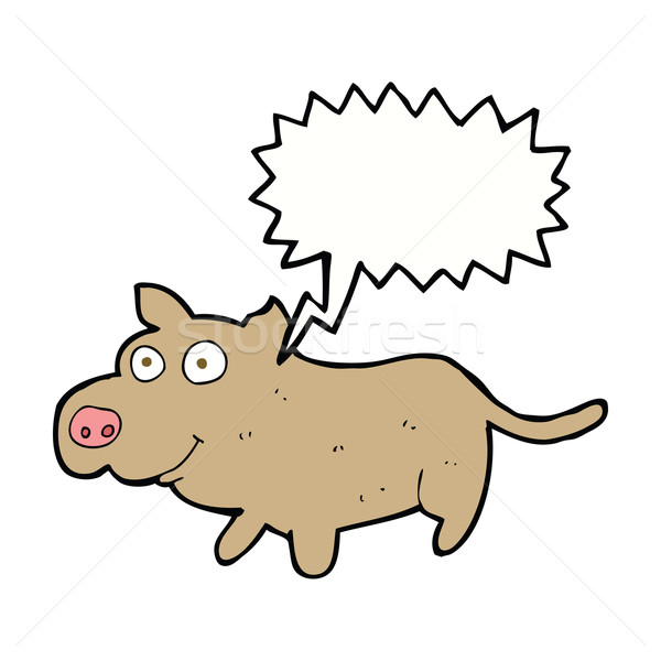 cartoon happy little dog with speech bubble Stock photo © lineartestpilot