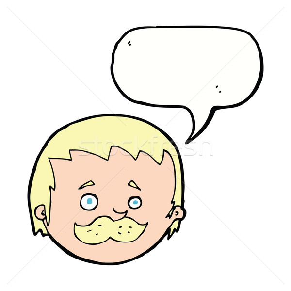 cartoon man with mustache with speech bubble Stock photo © lineartestpilot