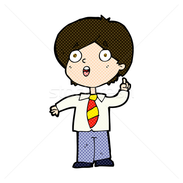 comic cartoon schoolboy answering question Stock photo © lineartestpilot