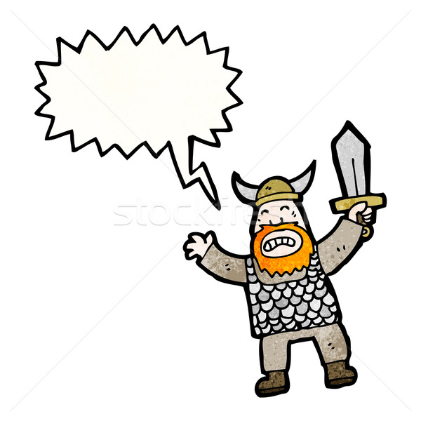 Viking cartoon parler rétro dessin [[stock_photo]] © lineartestpilot