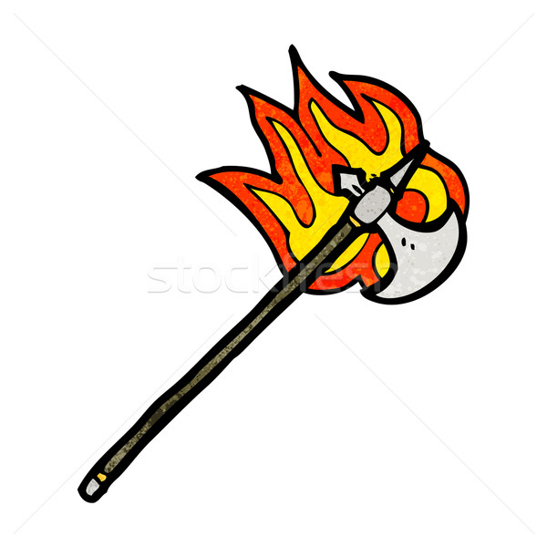 flaming axe cartoon Stock photo © lineartestpilot