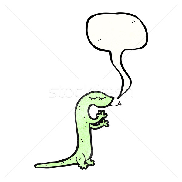 Desenho animado bonitinho lagarto arte retro desenho Foto stock © lineartestpilot