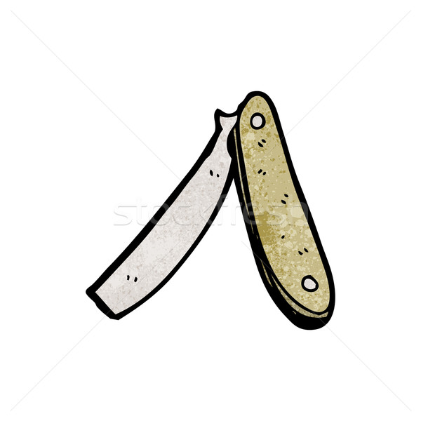 Karikatur geschnitten Rachen Rasiermesser Kunst Retro Stock foto © lineartestpilot
