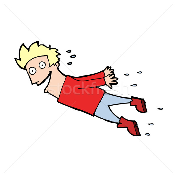 cartoon drenched man flying Stock photo © lineartestpilot