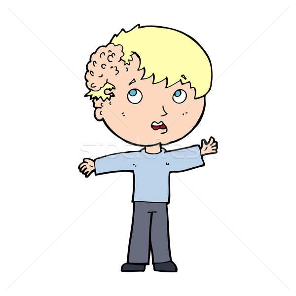 Cartoon мальчика роста голову стороны человека Сток-фото © lineartestpilot