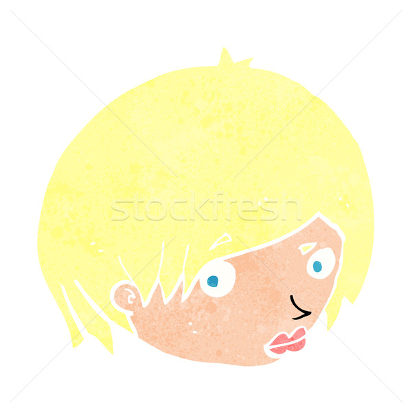 cartoon female face with raised eyebrow Stock photo © lineartestpilot