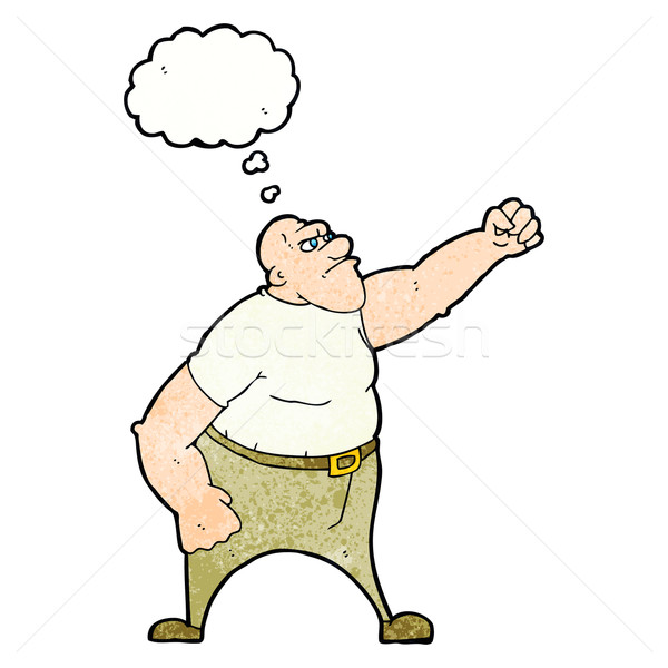 cartoon angry man with thought bubble Stock photo © lineartestpilot