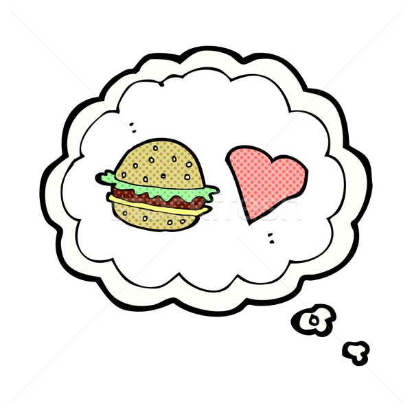 cartoon hamburger with thought bubble Stock photo © lineartestpilot