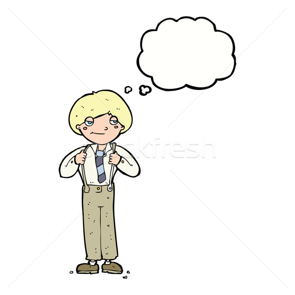 cartoon man wearing braces with thought bubble Stock photo © lineartestpilot