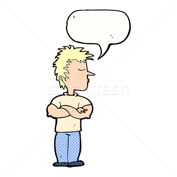 cartoon man refusing to listen with speech bubble Stock photo © lineartestpilot