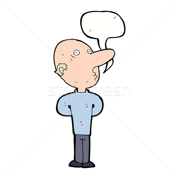 cartoon balding man with speech bubble Stock photo © lineartestpilot