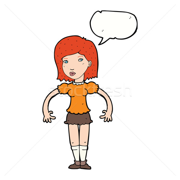 cartoon woman looking sideways with speech bubble Stock photo © lineartestpilot