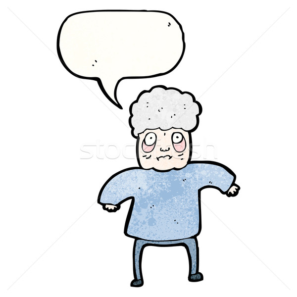 Karikatur alte Dame Retro weiblichen Zeichnung Dame Stock foto © lineartestpilot