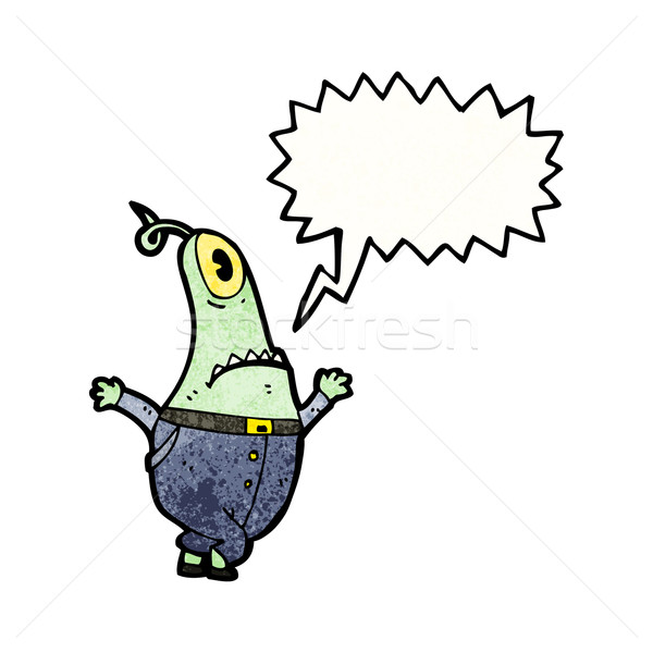 Mutante Monster Mann Karikatur Retro Textur Stock foto © lineartestpilot