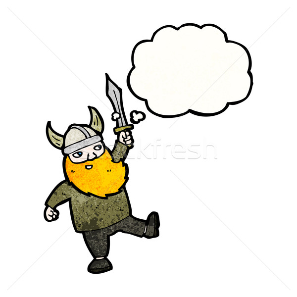 Cartoon accueillant viking rétro texture isolé [[stock_photo]] © lineartestpilot