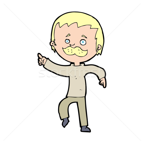 cartoon man with mustache pointing Stock photo © lineartestpilot