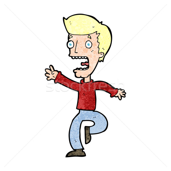 Cartoon przerażony człowiek strony projektu crazy Zdjęcia stock © lineartestpilot