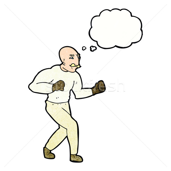 cartoon victorian boxer with thought bubble Stock photo © lineartestpilot