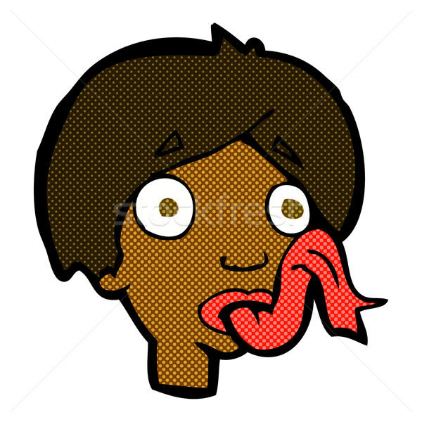comic cartoon head sticking out tongue Stock photo © lineartestpilot
