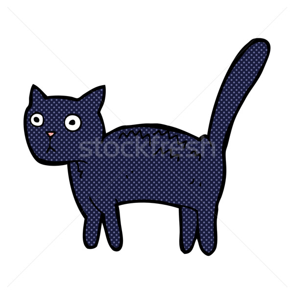 Cómico Cartoon asustado gato retro Foto stock © lineartestpilot