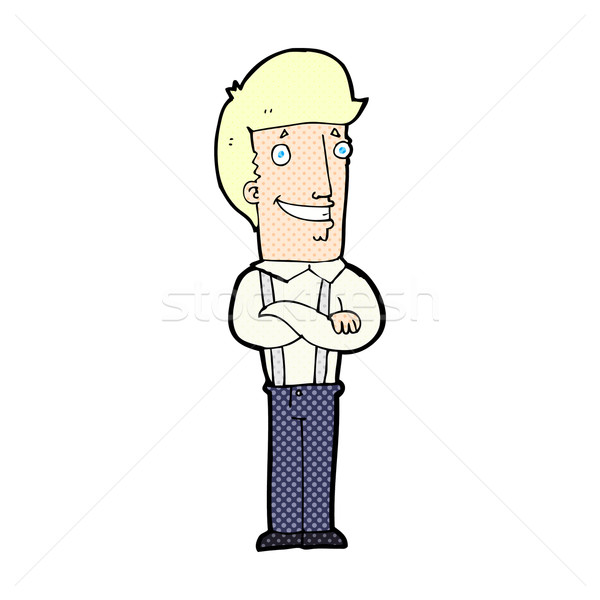 Cômico desenho animado orgulhoso homem retro Foto stock © lineartestpilot