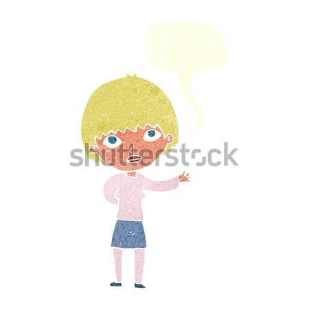 cartoon woman arguing with thought bubble Stock photo © lineartestpilot