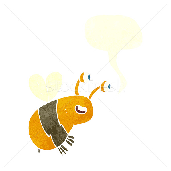 Rajz boldog méh szövegbuborék kéz terv Stock fotó © lineartestpilot