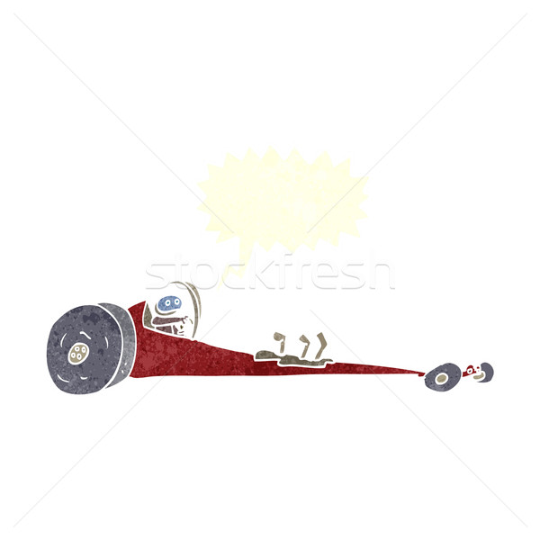 cartoon drag racer with speech bubble Stock photo © lineartestpilot