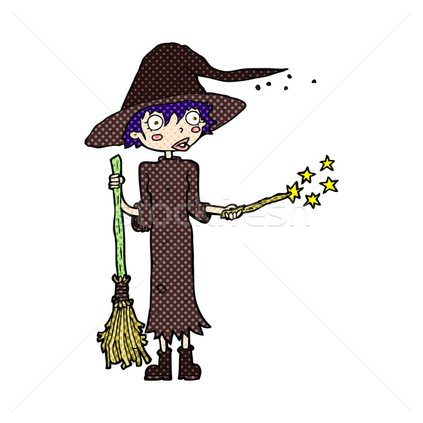 comic cartoon witch casting spell Stock photo © lineartestpilot