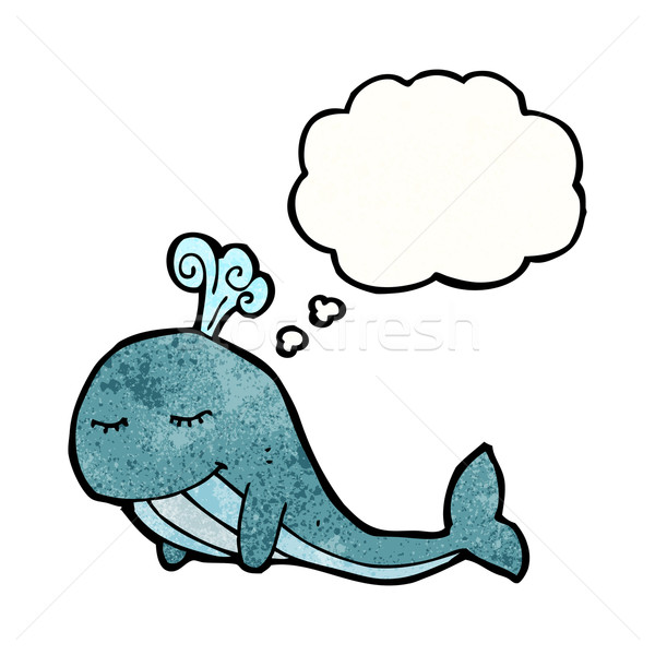 Cartoon кит ретро мышления рисунок Идея Сток-фото © lineartestpilot