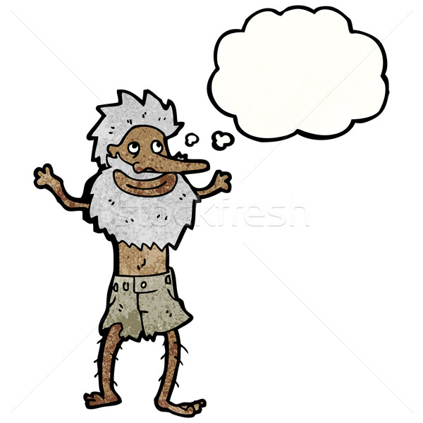 Cartoon старые человека ретро мышления рисунок Сток-фото © lineartestpilot