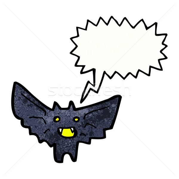 Desen animat halloween bat artă retro desen Imagine de stoc © lineartestpilot