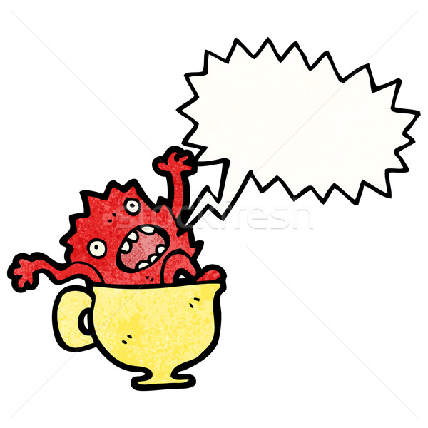 Cartoon mostro tazza da tè retro disegno mug Foto d'archivio © lineartestpilot