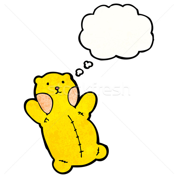 Stockfoto: Cartoon · Geel · teddybeer · retro · tekening · idee