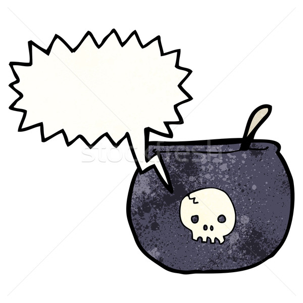 Cartoon котел ретро рисунок ведьмой Cute Сток-фото © lineartestpilot