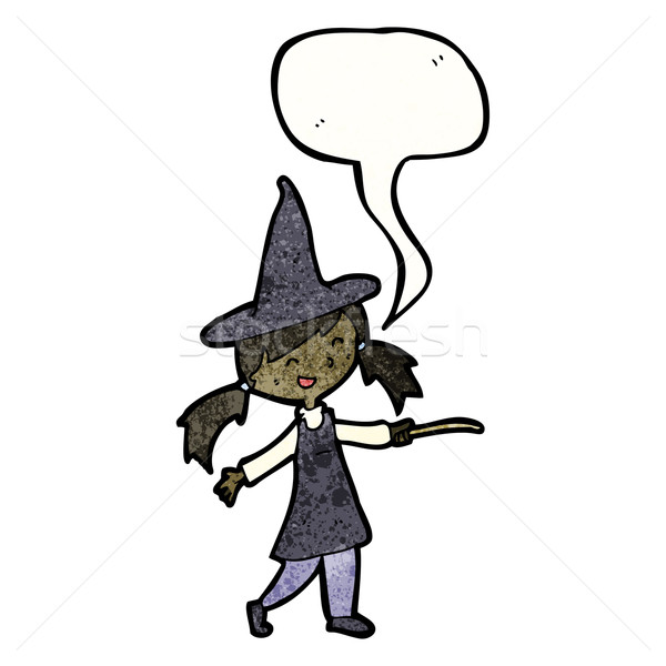 cartoon witch girl casting spell Stock photo © lineartestpilot