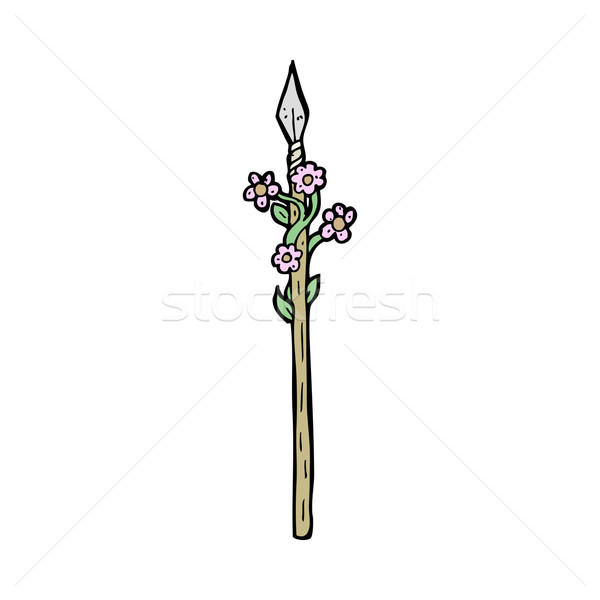 Cartoon floraison lance main design fou [[stock_photo]] © lineartestpilot