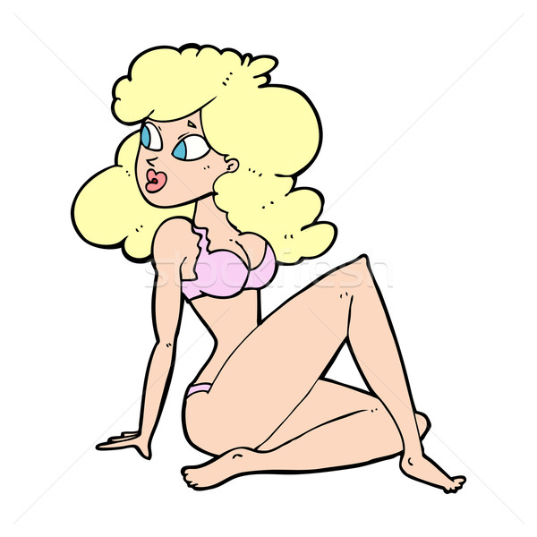 Cartoon mujer sexy ropa interior mujer mano sexy Foto stock © lineartestpilot