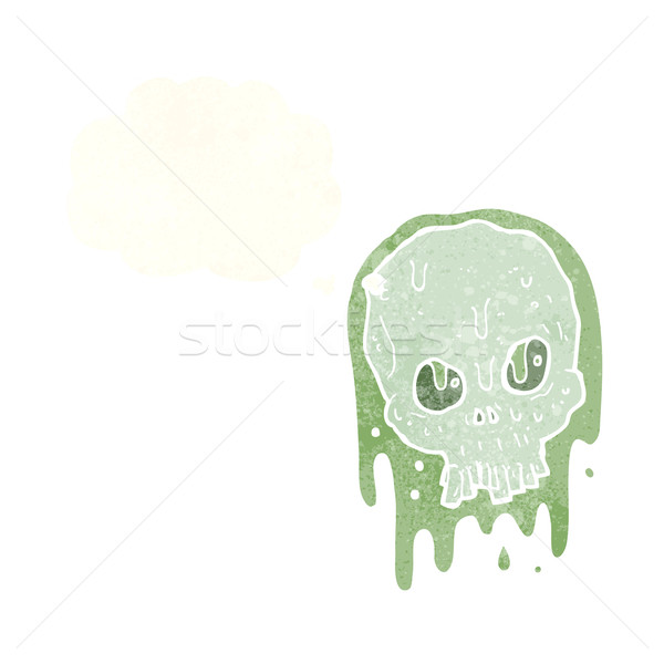 cartoon slimy skull with thought bubble Stock photo © lineartestpilot